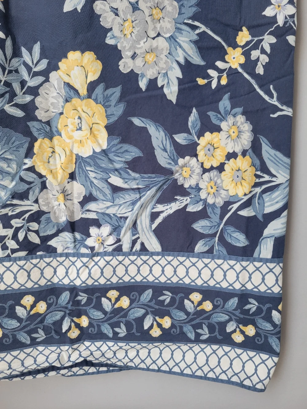 The Company Store Palmeros Floral Tablecloth Blue Yellow 70 x 120